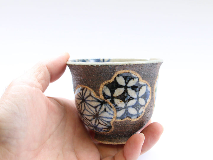 Plum Pattern Tea Cup Blue - Crafted By Kosai Kiln