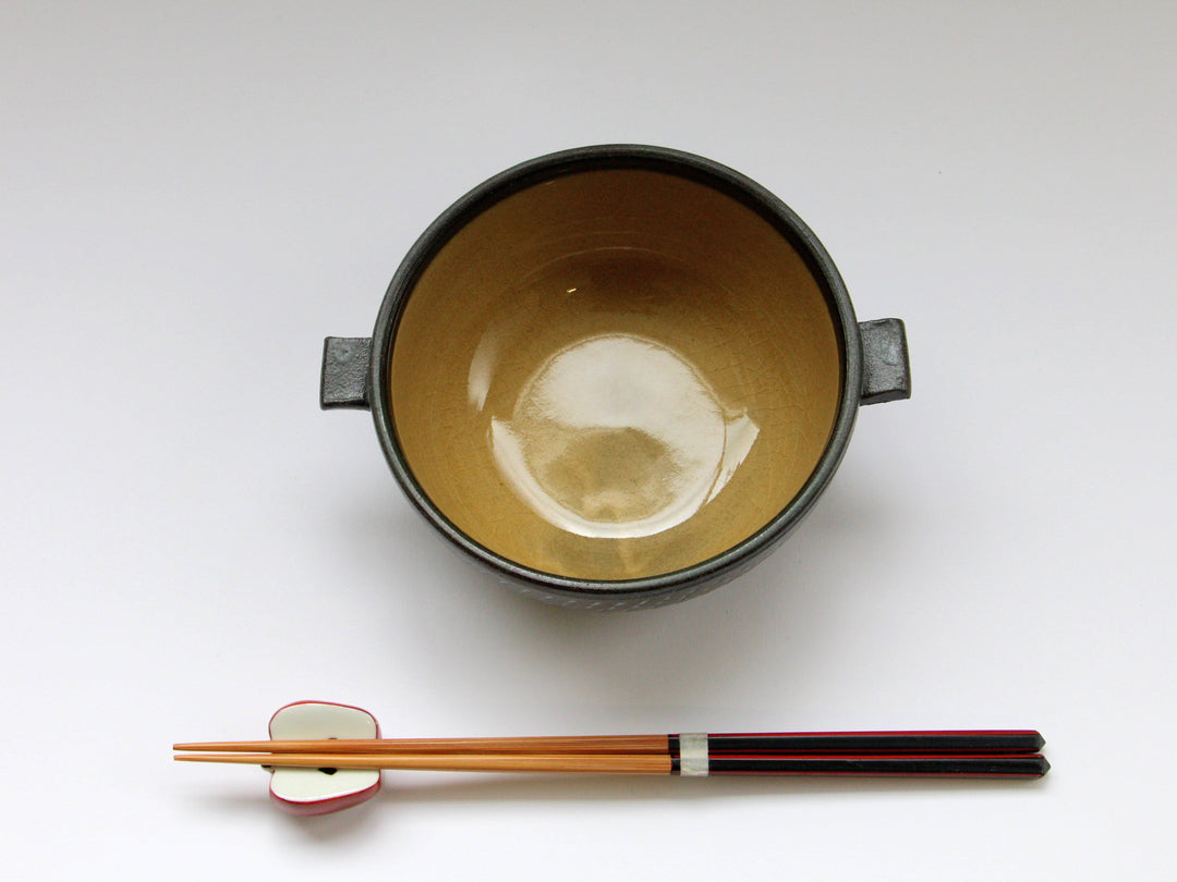 Black Clay Tobikanna Dual-Handled Soup Cup - Crafted By Seitoen