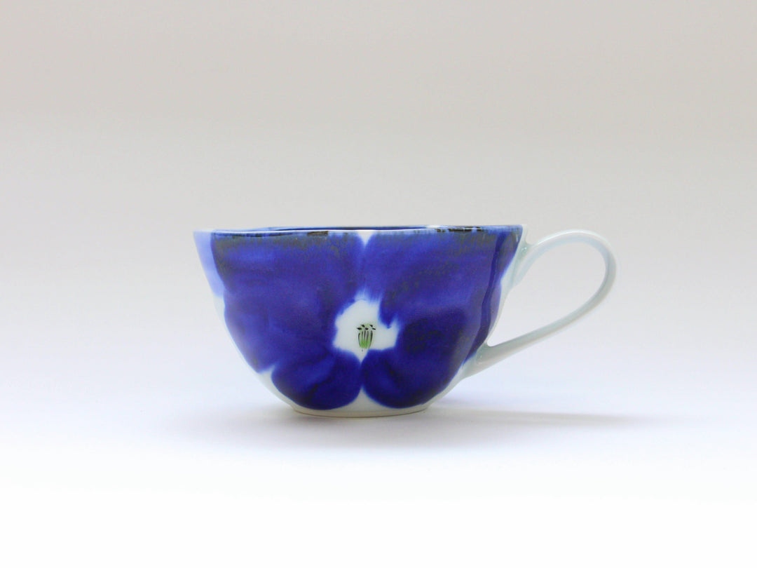 Indigo Flower Soup Cup Blue - Crafted By Binsai Kiln