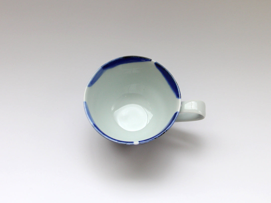 Indigo Flower Soup Cup Blue - Crafted By Binsai Kiln