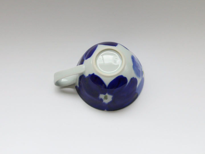 Indigo Flower Soup Cup Blue - Crafted By Binsai Kiln