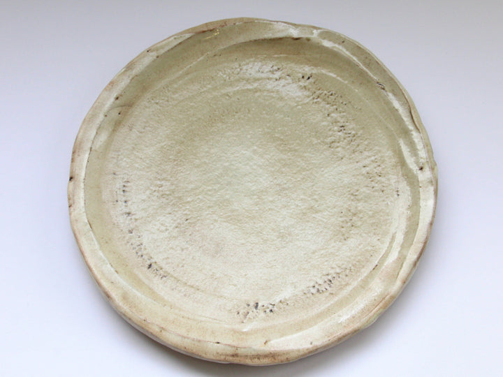 Light Ink Ash Glazed 9-Sun Shinogi Plate - Crafted By Masahiko Suzuki