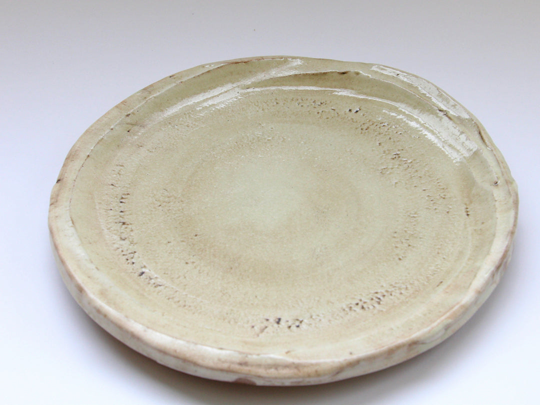 Light Ink Ash Glazed 9-Sun Shinogi Plate - Crafted By Masahiko Suzuki