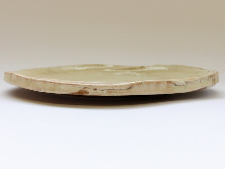 Light Ink Ash Glazed 9-Sun Shinogi Plate - Crafted By Masahiko Suzuki