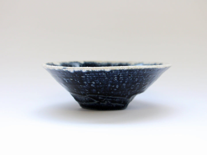 Indigo Glazed White 5.5-Sun Shallow Bowl - Crafted By Kazuhito Yamamoto