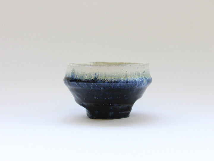 Indigo Glazed White Matte Squeezed Body Tea Cup Small - Crafted By Kazuhito Yamamoto