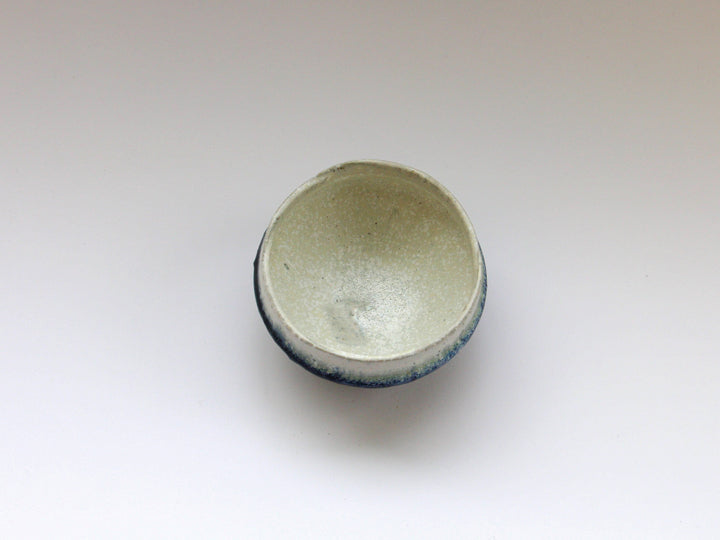 Indigo Glazed White Matte Squeezed Body Tea Cup Small - Crafted By Kazuhito Yamamoto