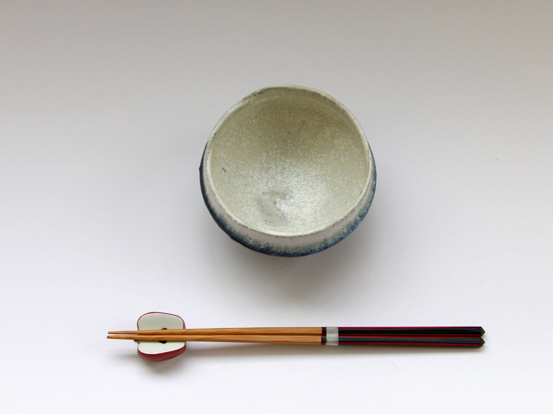 Indigo Glazed White Matte Squeezed Body Tea Cup Small - Crafted By Kazuhito Yamamoto