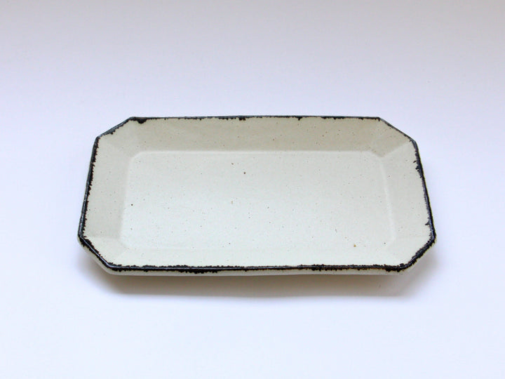 White Clay Square Cut Long Square Plate - Crafted By Fumiyama Kanae