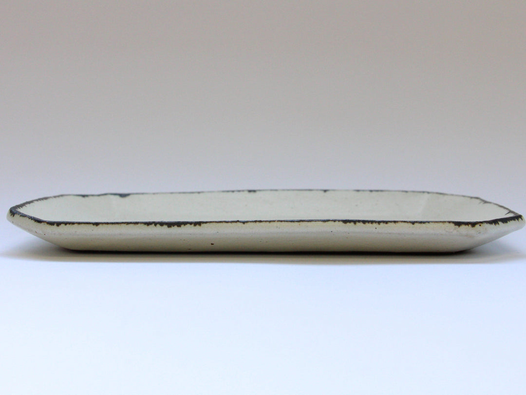 White Clay Square Cut Long Square Plate - Crafted By Fumiyama Kanae