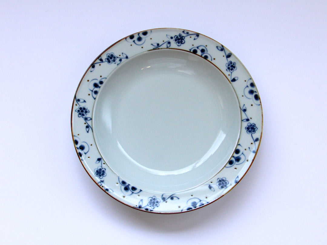 Vine Arabesque Rim Plate Large - Crafted By Tokushichi Kiln