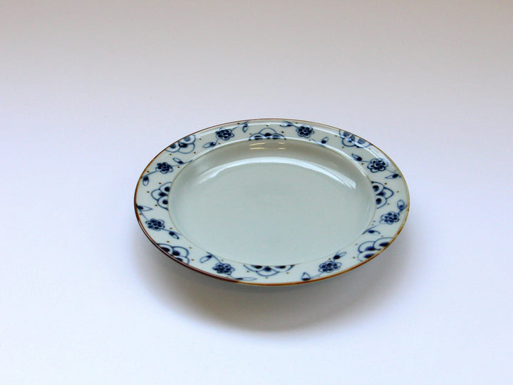 Vine Arabesque Rim Plate Small - Crafted By Tokushichi Kiln