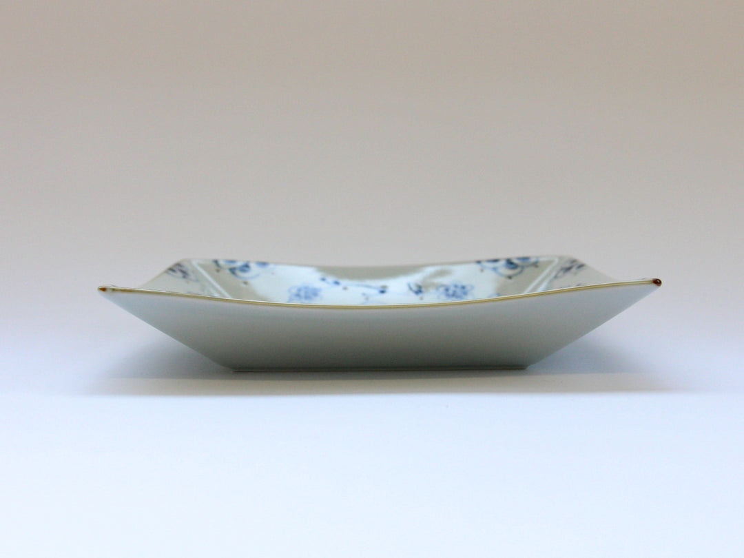 Vine Arabesque 5.5-Sun Square Plate - Crafted By Tokushichi Kiln