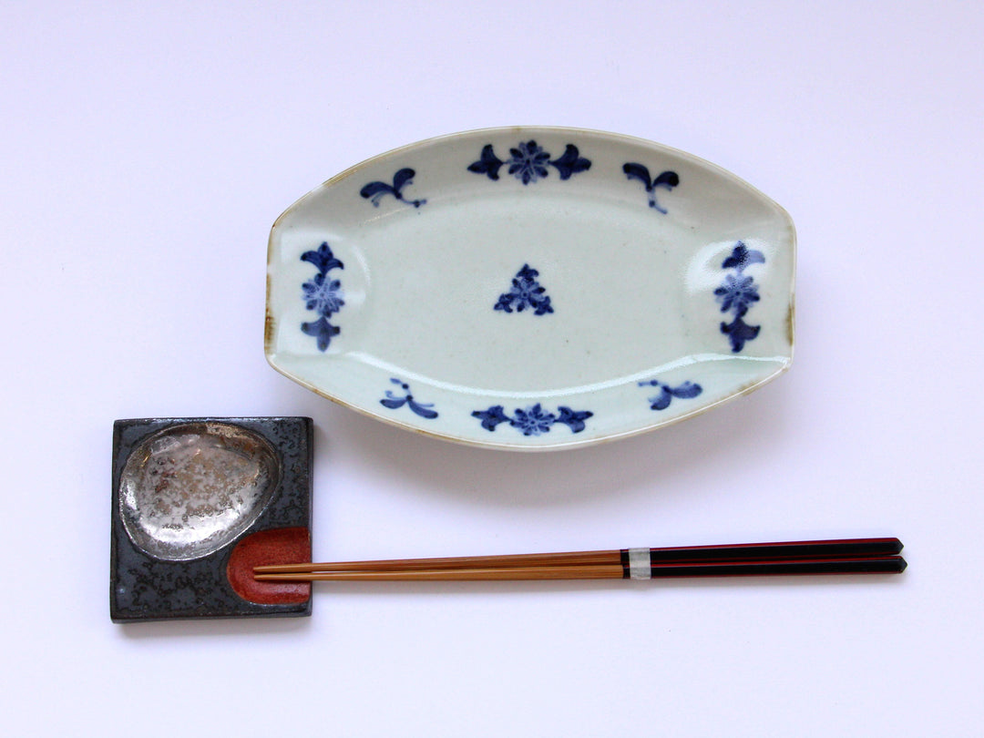 Old Underglazed Flower Snack Plate - Crafted By Pottery Ao