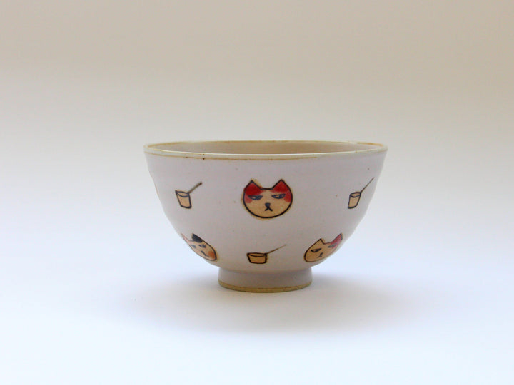 Cat and Ladle Rice Bowls Pink - Crafted By Soetake Pottery