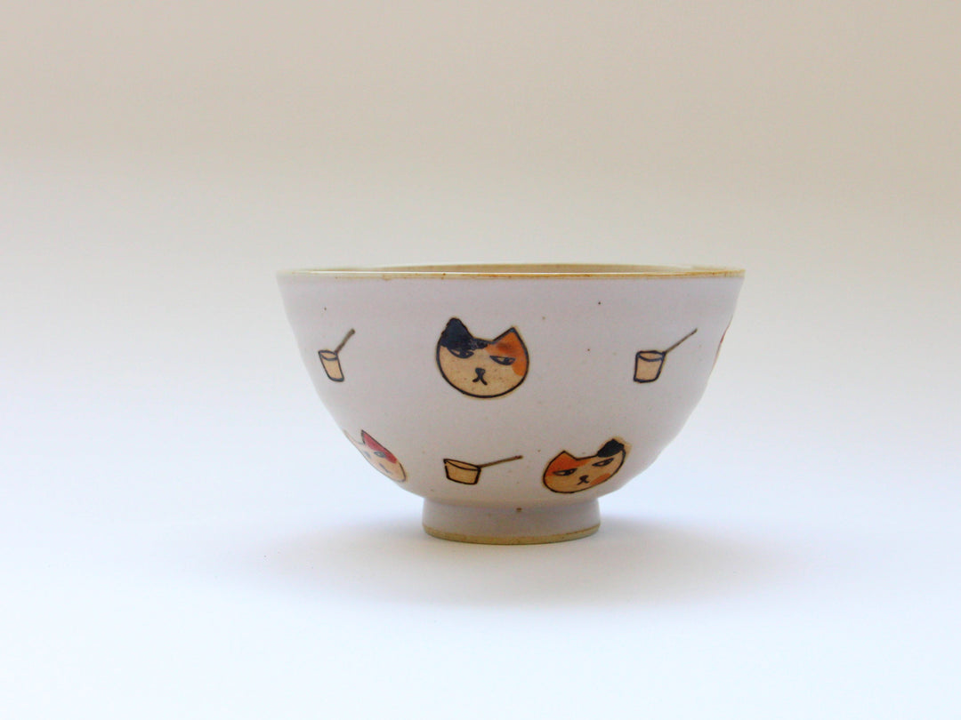 Cat and Ladle Rice Bowls Pink - Crafted By Soetake Pottery