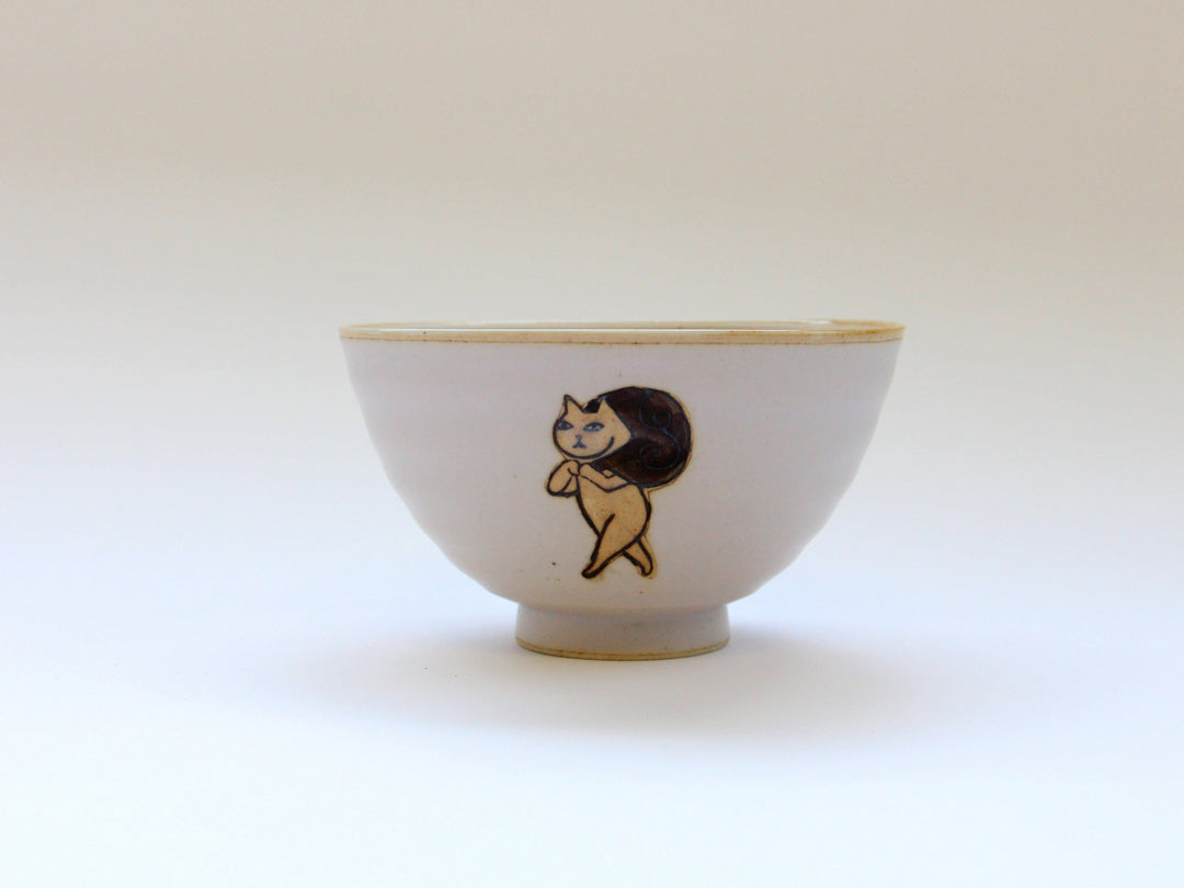 Thief Cat Rice Bowl Pink - Crafted By Soetake Pottery