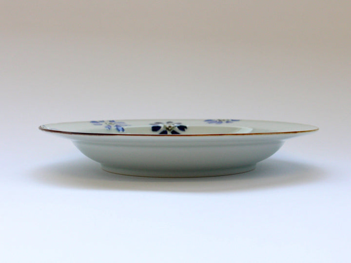 Slip Trailing Small Flower Chirashi Rim Plate Large - Crafted By Tokushichi Kiln