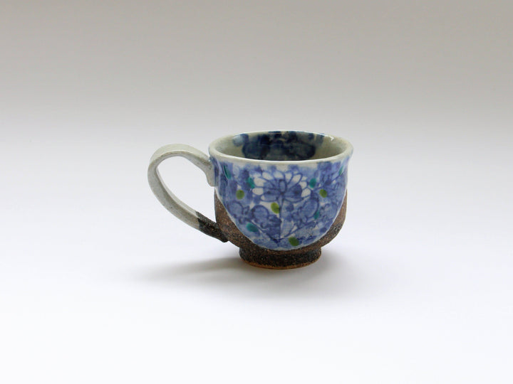 Flower Arabesque Coffee Cup Green - Crafted By Kosai Kiln