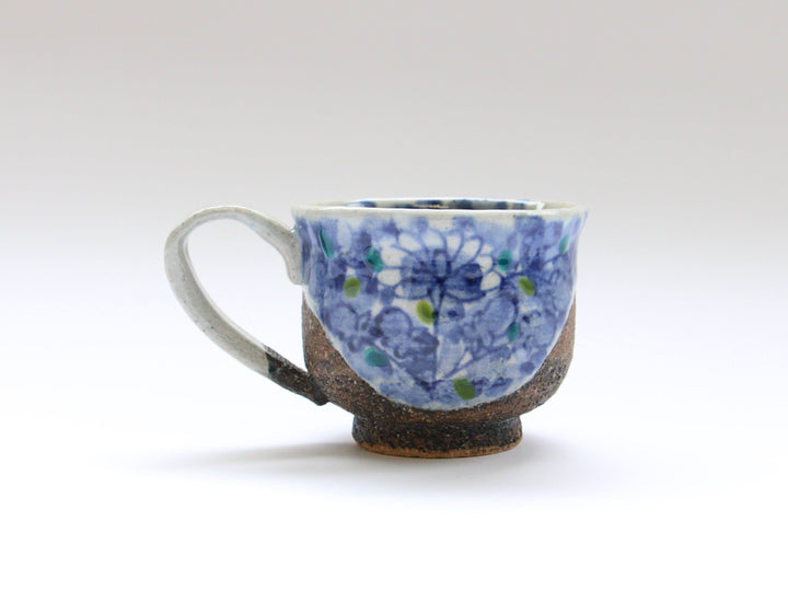 Flower Arabesque Coffee Cup Green - Crafted By Kosai Kiln