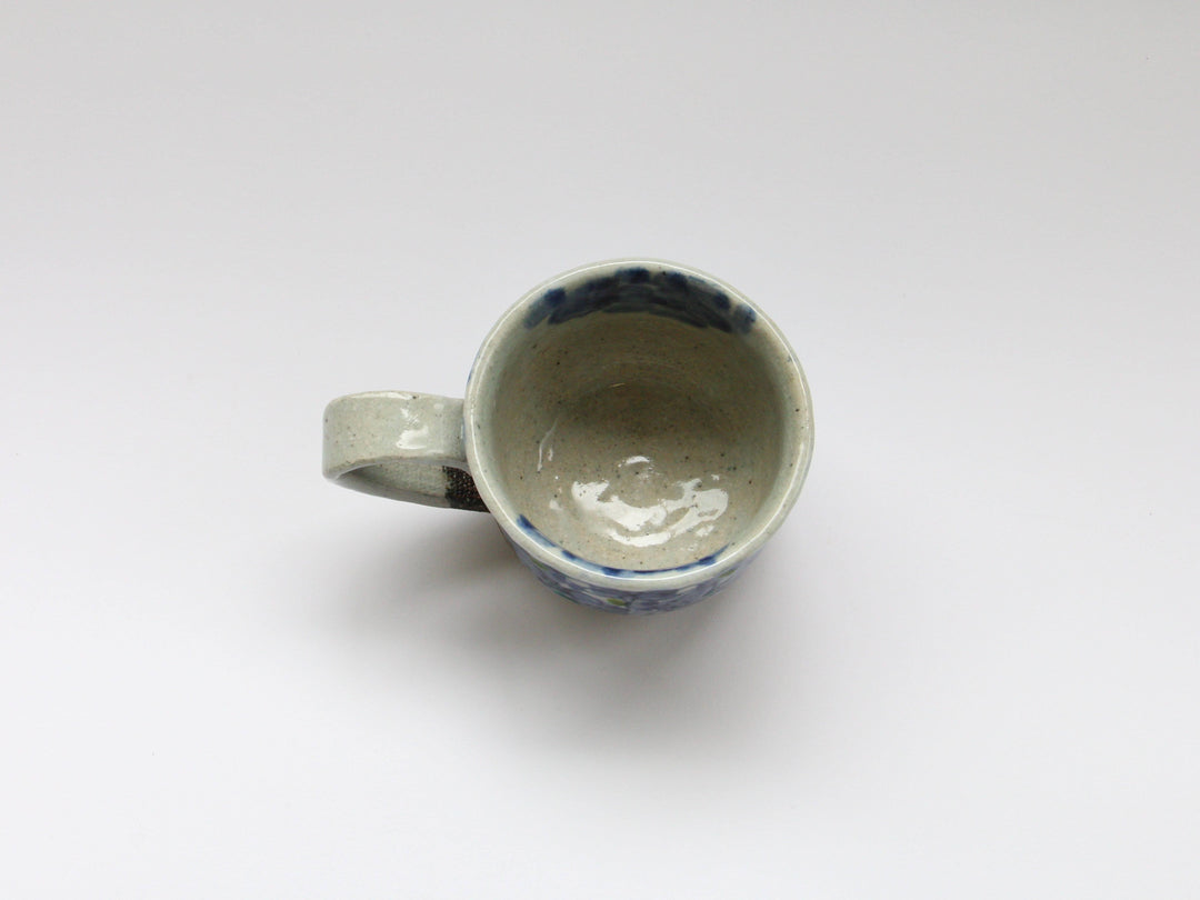 Flower Arabesque Coffee Cup Green - Crafted By Kosai Kiln