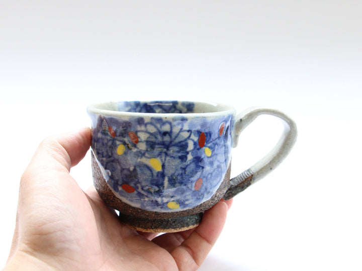 Flower Arabesque Coffee Cup Red - Crafted By Kosai Kiln