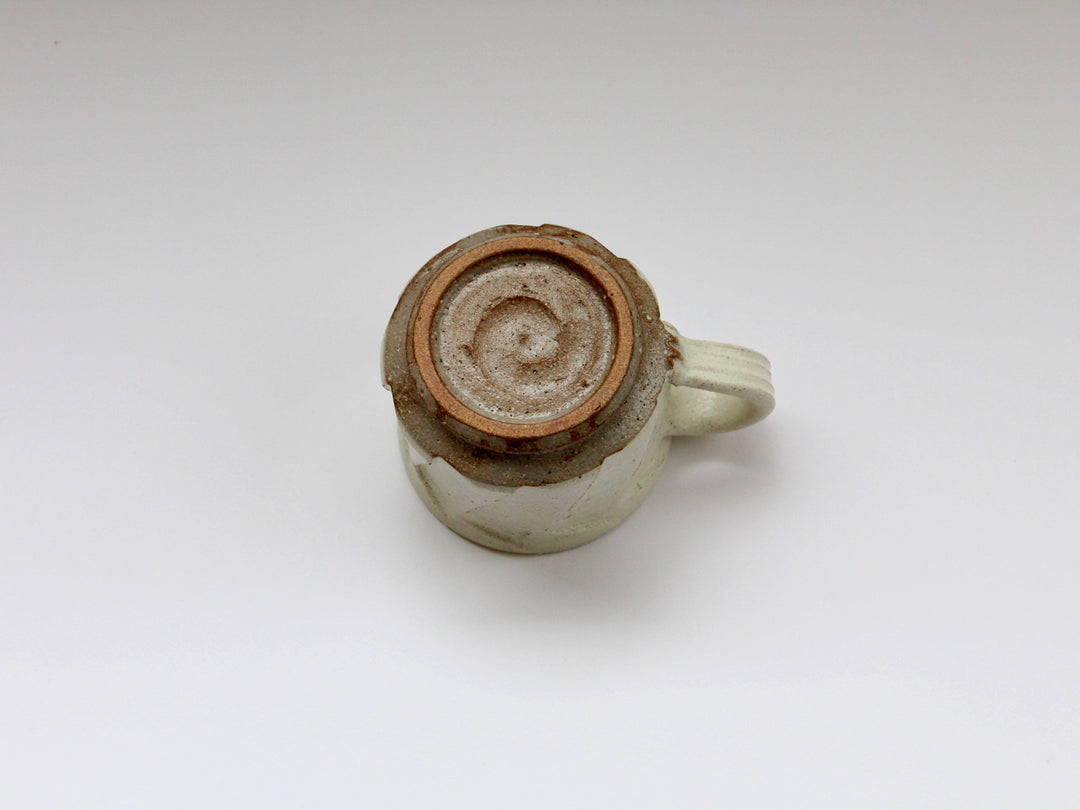 White Slip Matte Carved Coffee Cup - Crafted By Shinji Akane