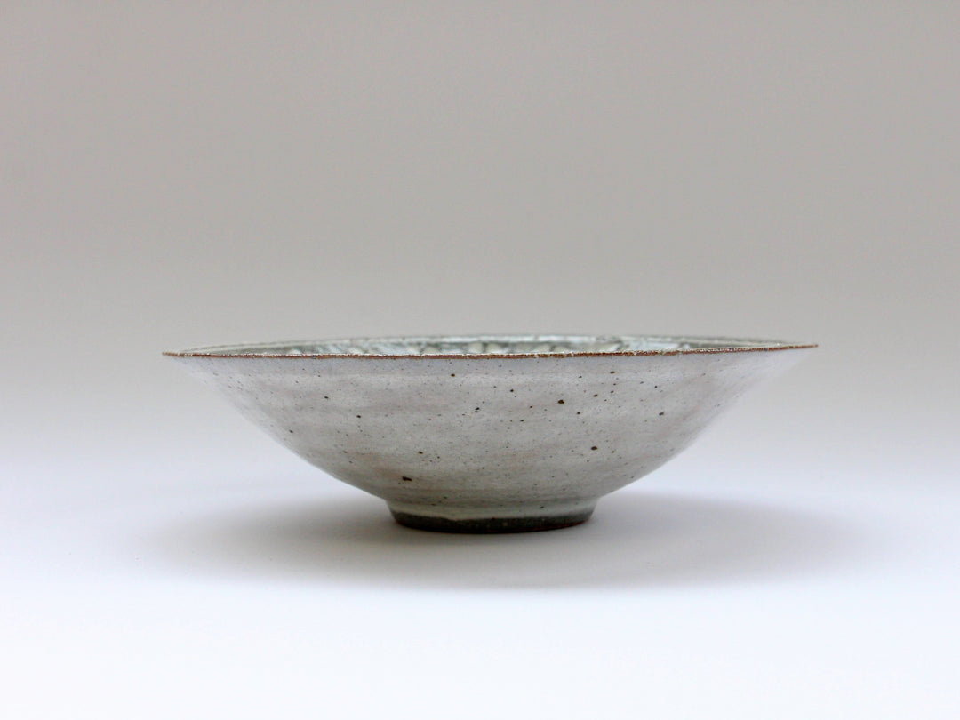 5.5-Sun Pot with Flower Pattern on White Slip - Crafted By Hyozan Kiln