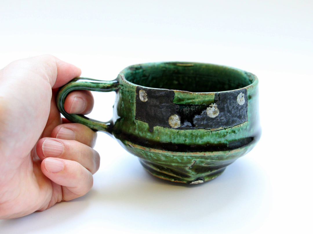 Oribe Black White Dot Flat Mug - Crafted By Kazuhito Yamamoto