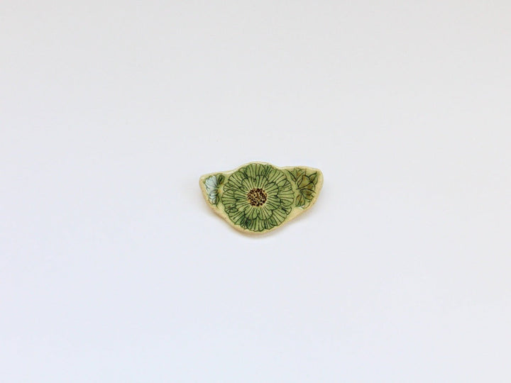 Peony Flower Chopstick Rest Green - Crafted By Yoshihei Kato