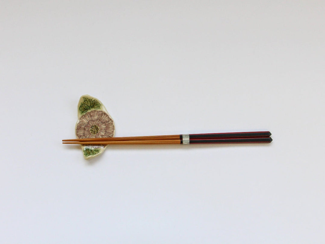 Peony Flower Chopstick Rest Purple - Crafted By Yoshihei Kato