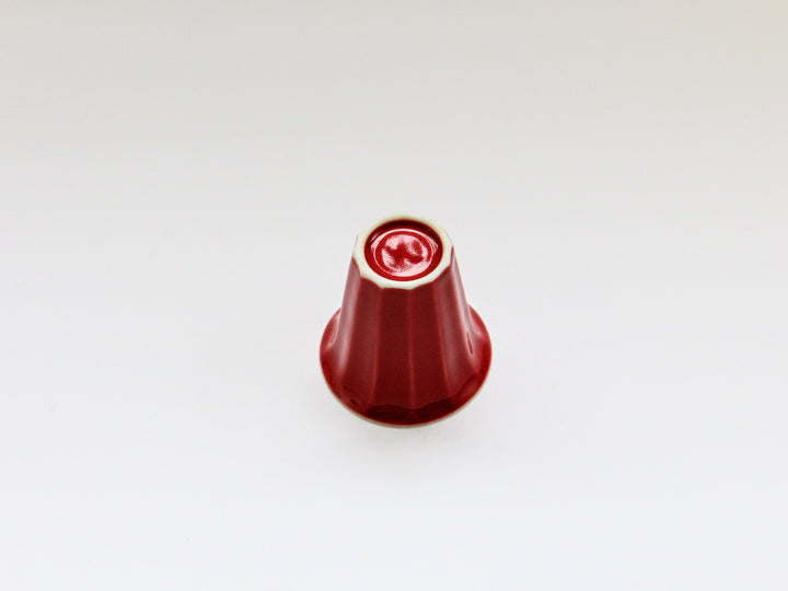 Faceted Trumpet Sake Cup Red Glazed - Crafted By Seitoen