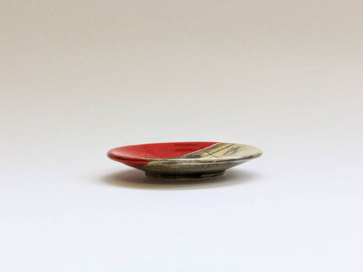 Hand Salt Plate Red - Crafted By Kakurin Kiln