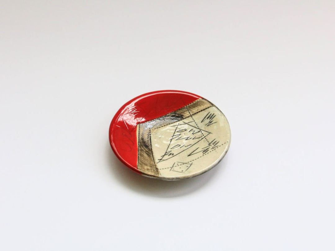 Hand Salt Plate Red - Crafted By Kakurin Kiln