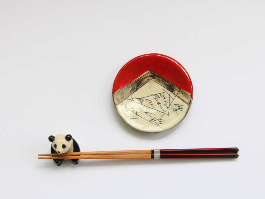 Hand Salt Plate Red - Crafted By Kakurin Kiln