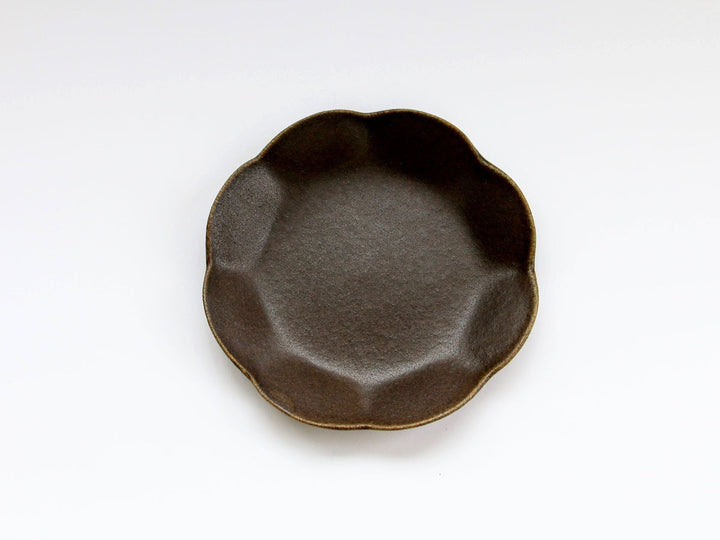 Rust Glazed Flower Plate Small - Crafted By Furutani Pottery