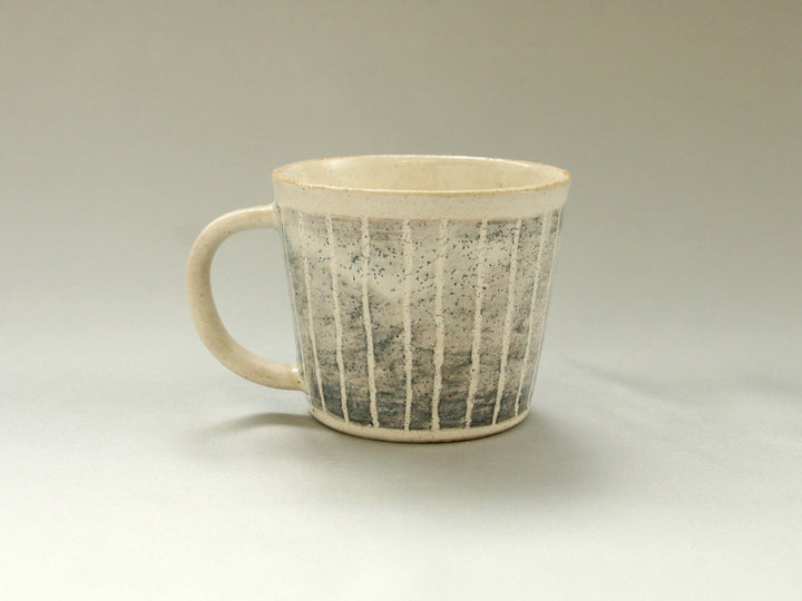 White Slip Striped Mug - Crafted By Hiroyuki Oguri