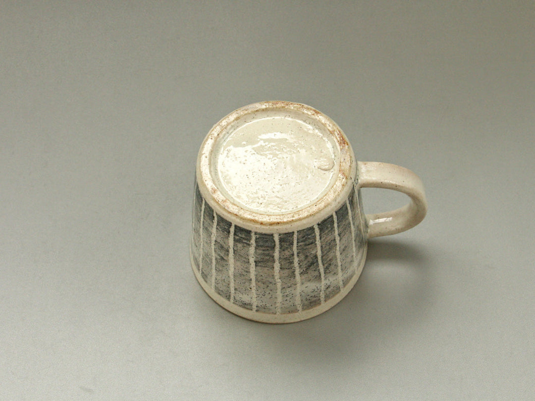 White Slip Striped Mug - Crafted By Hiroyuki Oguri