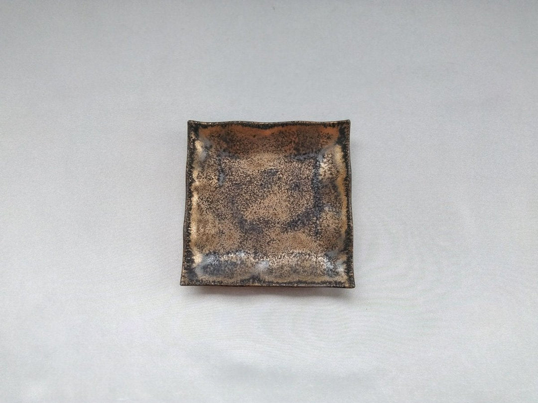 Gold Clay Glazed Square Plate Small - Crafted By Kikaku Pottery