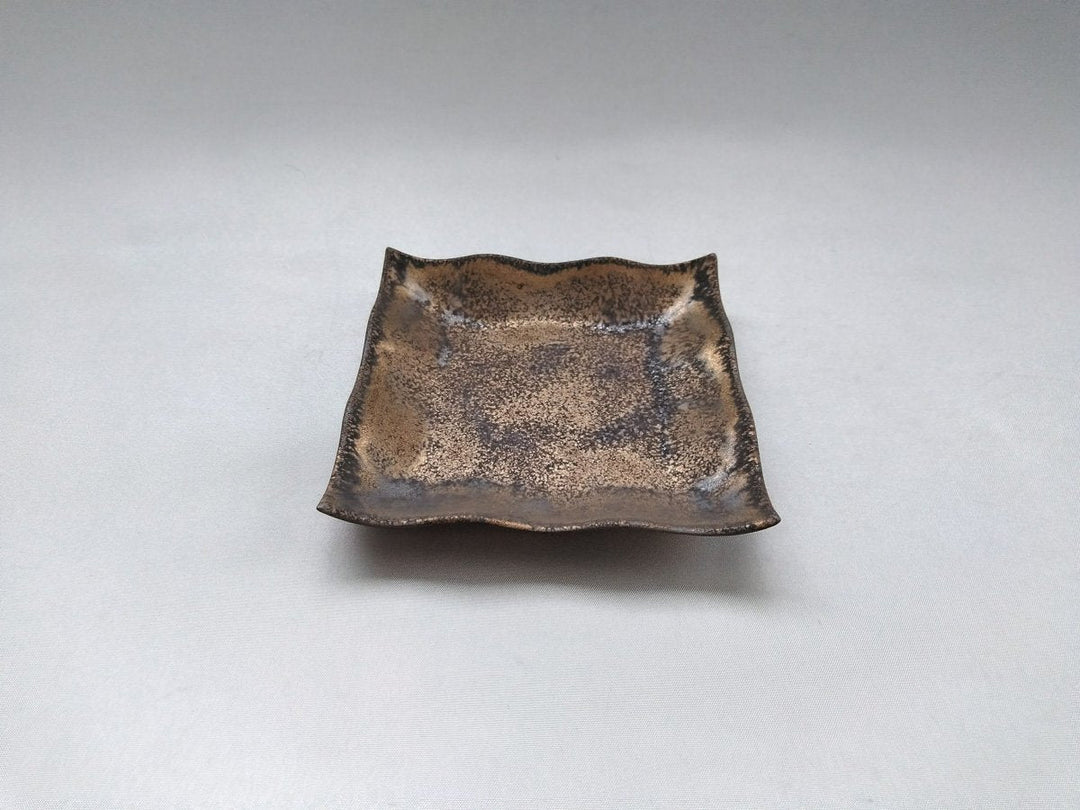 Gold Clay Glazed Square Plate Small - Crafted By Kikaku Pottery