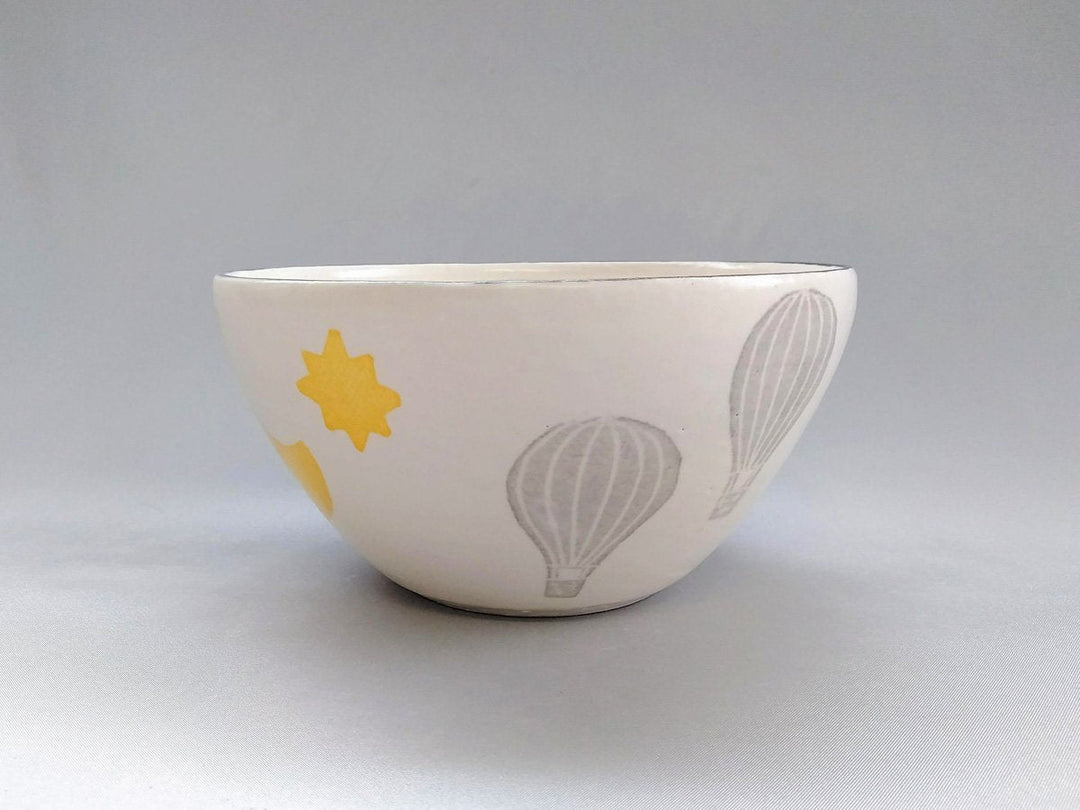 Washi-Dyed Gray with Yellow Flowers Fantasy Deep Bowl - Crafted By Yasumi Pottery