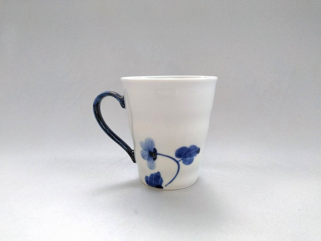 Underglazed Violet Pattern Mug Blue - Crafted By Eguchi Pottery