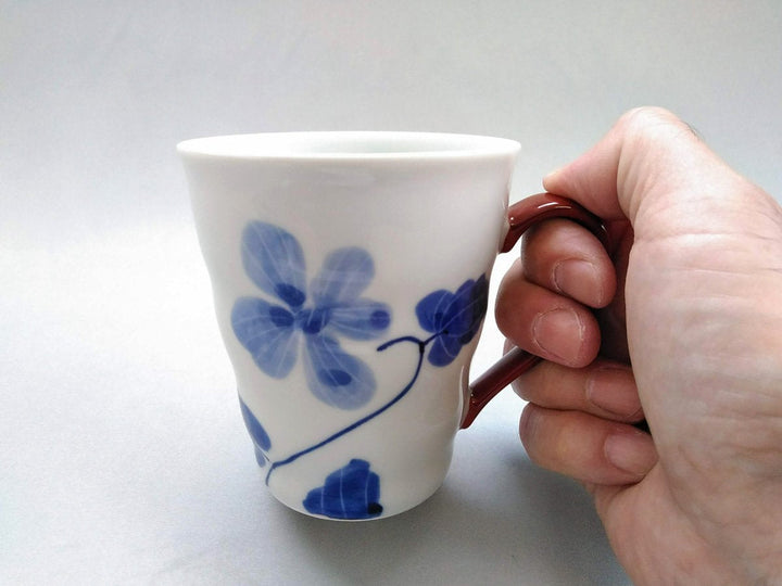 Underglazed Sumire Pattern Mug Red - Crafted By Eguchi Pottery