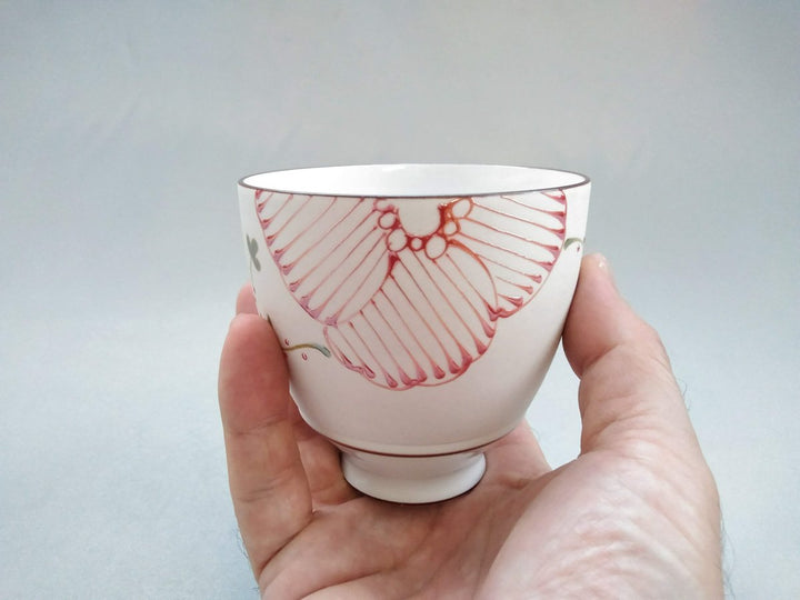 Luster Floral Kasuga Cup Red - Crafted By Fukuho Kiln