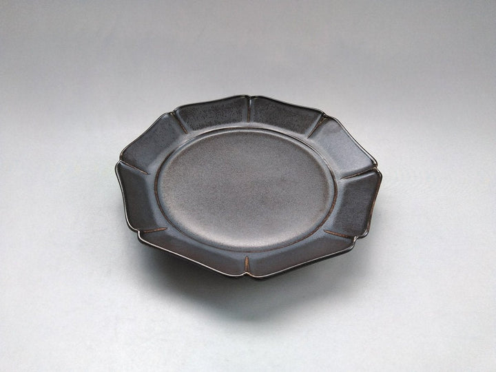 Black Glazed Happo 7-Sun Plate - Crafted By Pottery Ao