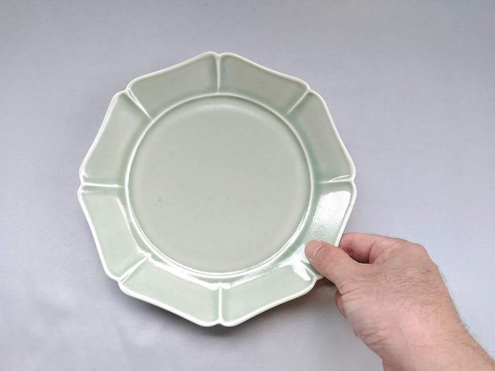 Green Celadon Octagonal 7-Sun Plate - Crafted By Pottery Ao