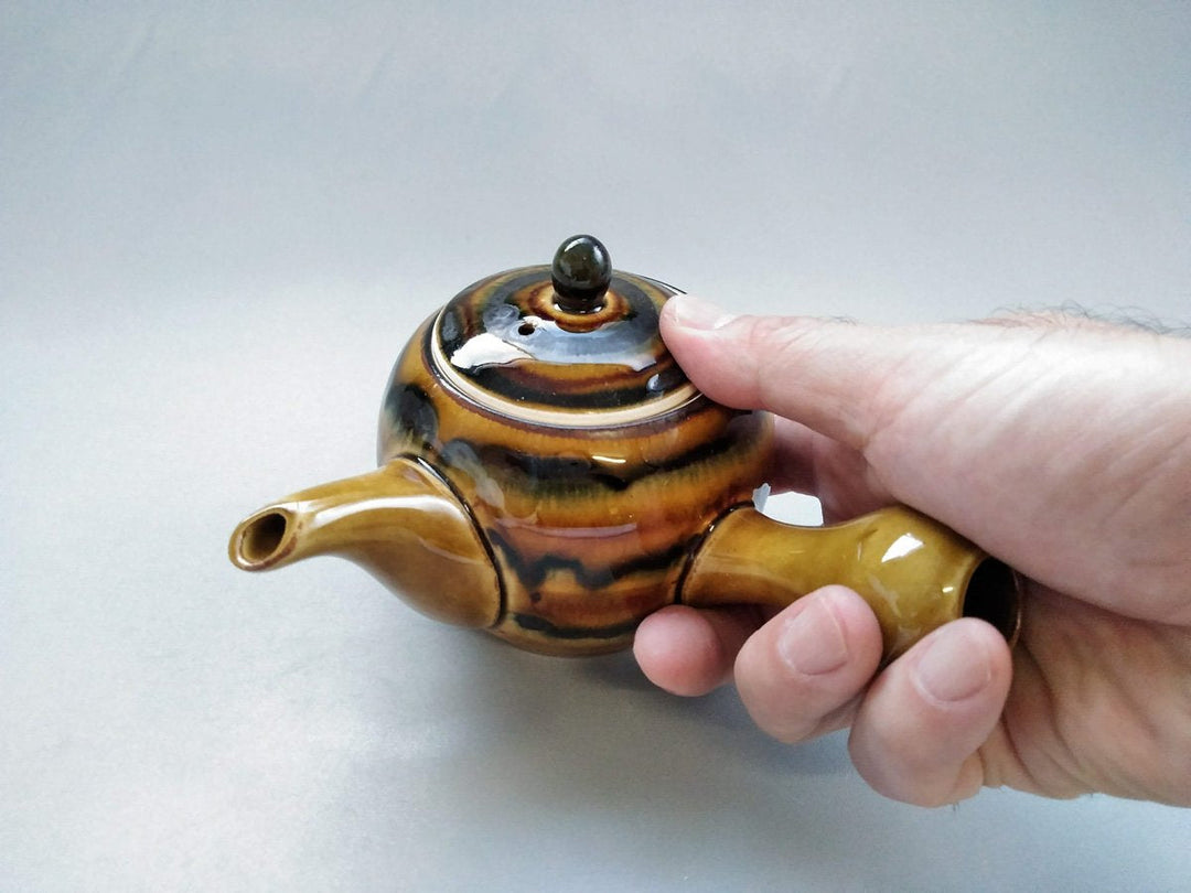 Striped Round Small Teapot - Crafted By Chojuro kiln