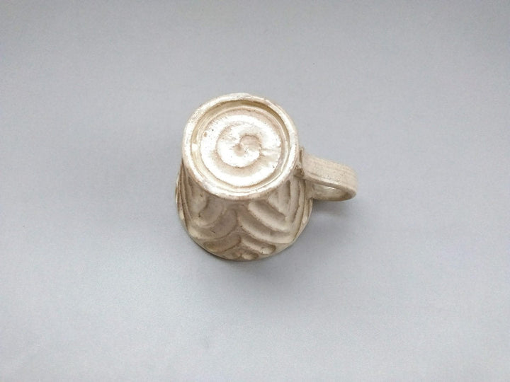 White Slip Heart Ridged Mug - Crafted By Junichi Mashiko