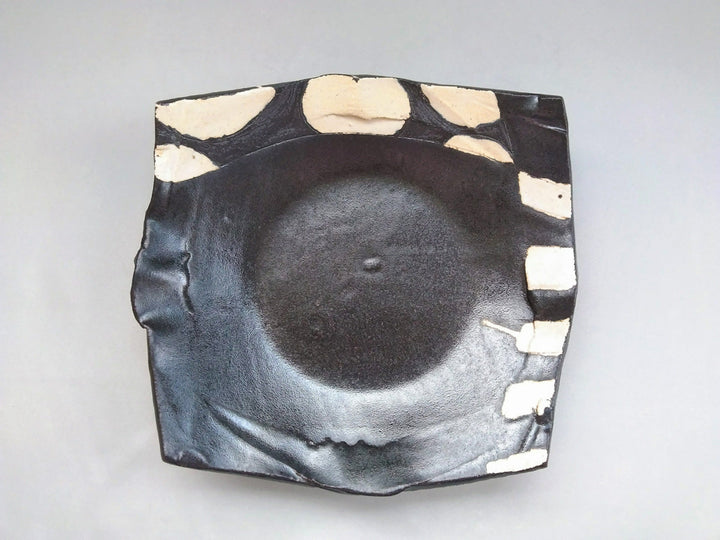 Black Glazed 8-Sun Square serving Plate - Crafted By Kazuhito Yamamoto