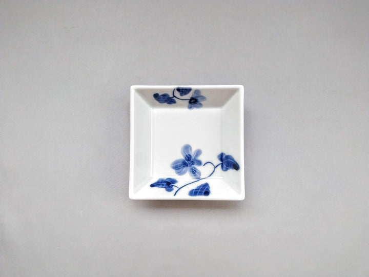 Underglazed Violet Pattern Square Plate Small - Crafted By Eguchi Pottery